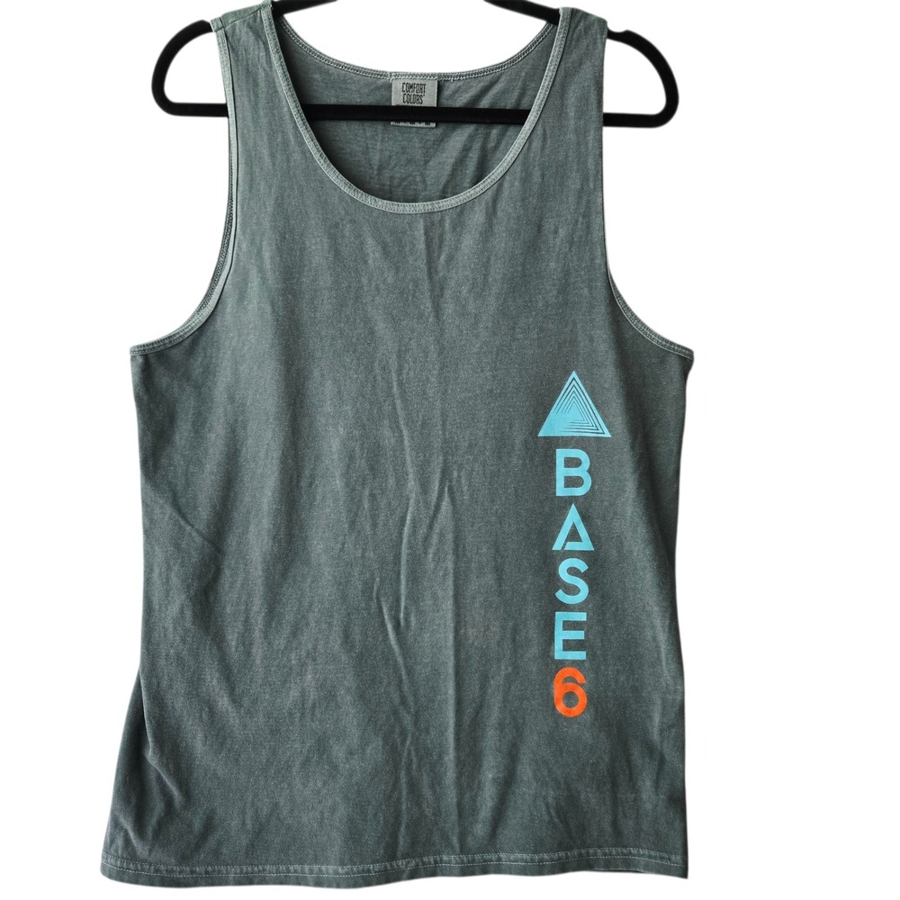 Comfort Colors Mens Base 6 Grit & Glory Graphic Tank‎ Top Gray Medium M